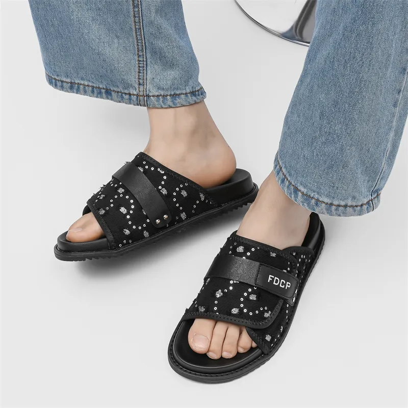 ΛOLUNKΛ Slide Slippers Men's Black-3