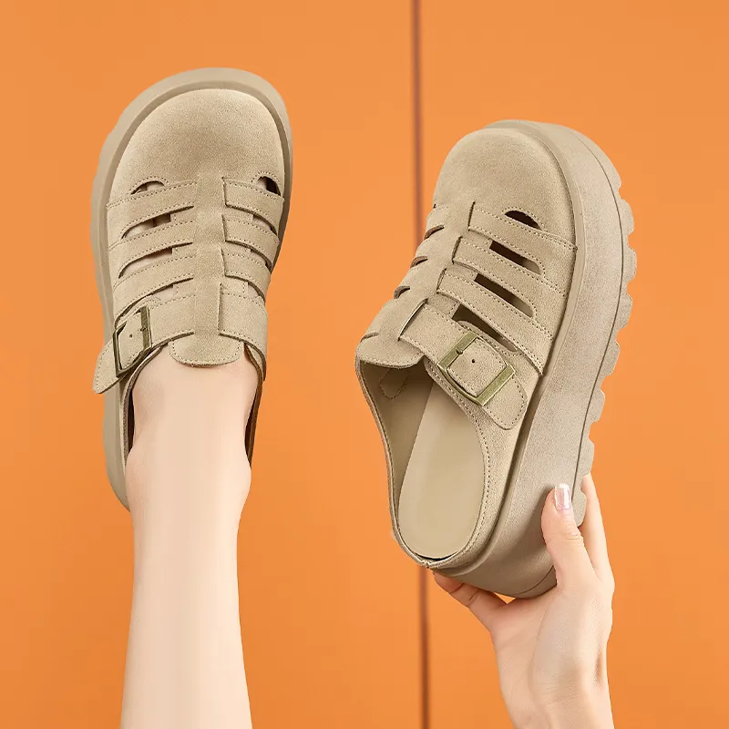ΛOLUNKΛ Abrasion Resistant Slip Resistant Closed Toe Slippers Women's-10