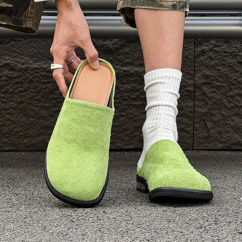 ΛOLUNKΛ Stitching Odor Resistant Slip Resistant Closed Toe Slippers Men's-9