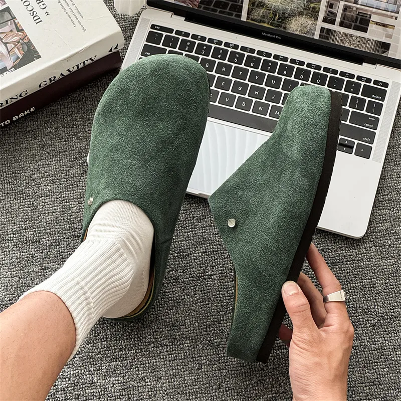 ΛOLUNKΛ Rubber Sole Stitching Abrasion Resistant Closed Toe Slippers Unisex-5