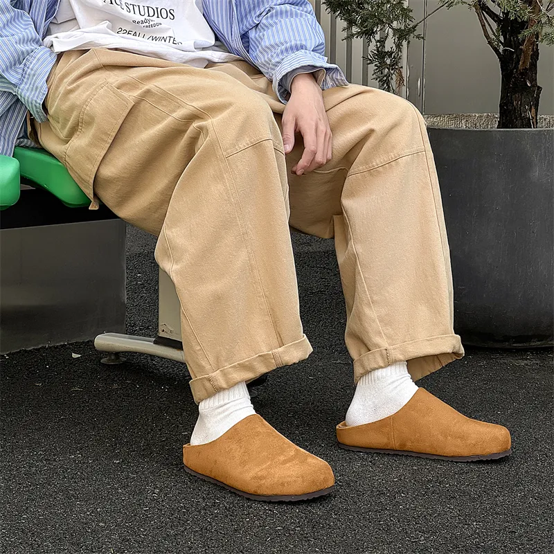 ΛOLUNKΛ Odor Resistant Abrasion Resistant Slip Resistant Closed Toe Slippers Men's-5