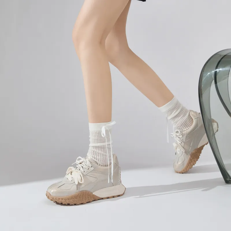 ΛOLUNKΛ Anti Slip And Wear Resistant Height Increasing Low Top Casual Shoes Women's-10