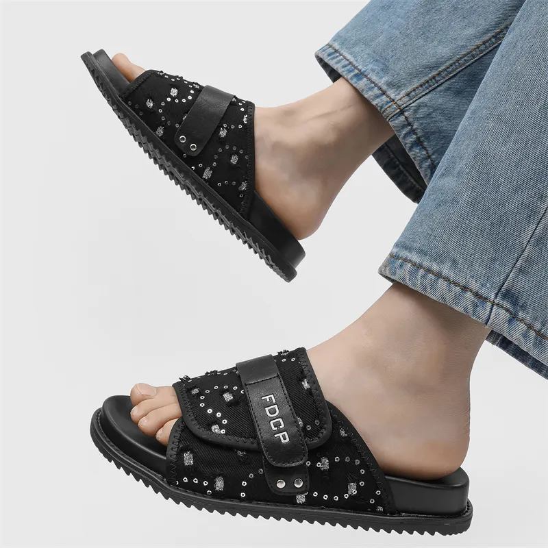 ΛOLUNKΛ Slide Slippers Men's Black-2