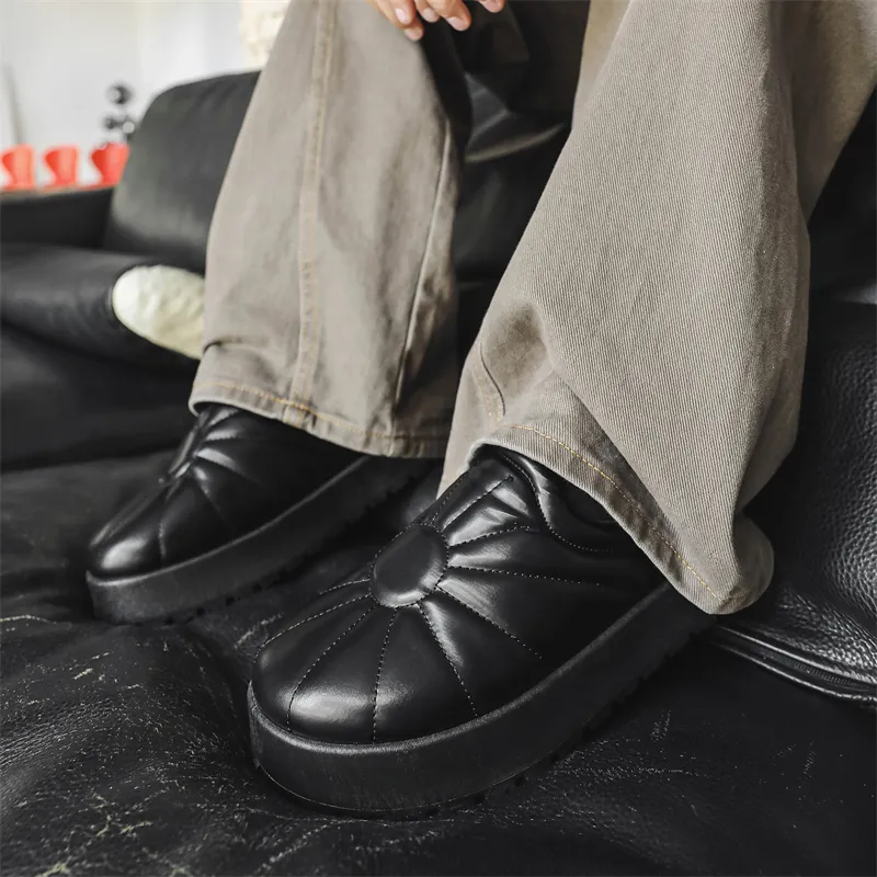 ΛOLUNKΛ Rubber Sole Stitching Abrasion Resistant Closed Toe Slippers Men's-1