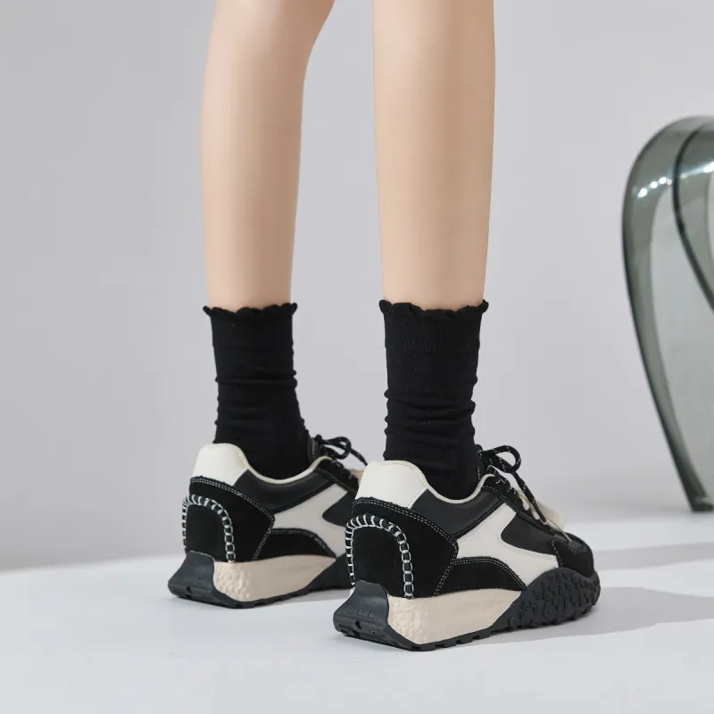 ΛOLUNKΛ Anti Slip And Wear Resistant Height Increasing Low Top Casual Shoes Women's-10