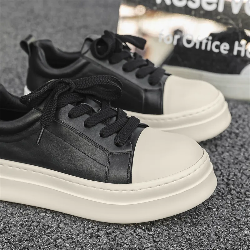 ΛOLUNKΛ Slip Resistant Lightweight Height Increasing Low Top Skateboard Shoes Men's-16