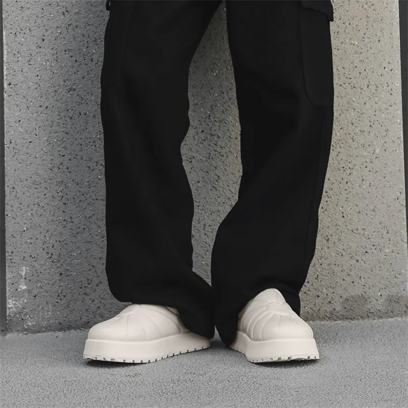 ΛOLUNKΛ Rubber Sole Stitching Abrasion Resistant Closed Toe Slippers Men's-9