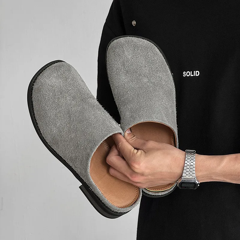 ΛOLUNKΛ Stitching Odor Resistant Slip Resistant Closed Toe Slippers Men's-30