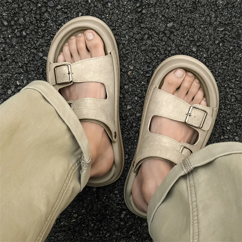ΛOLUNKΛ Beach Sandals Men Black/Beige/Green-13