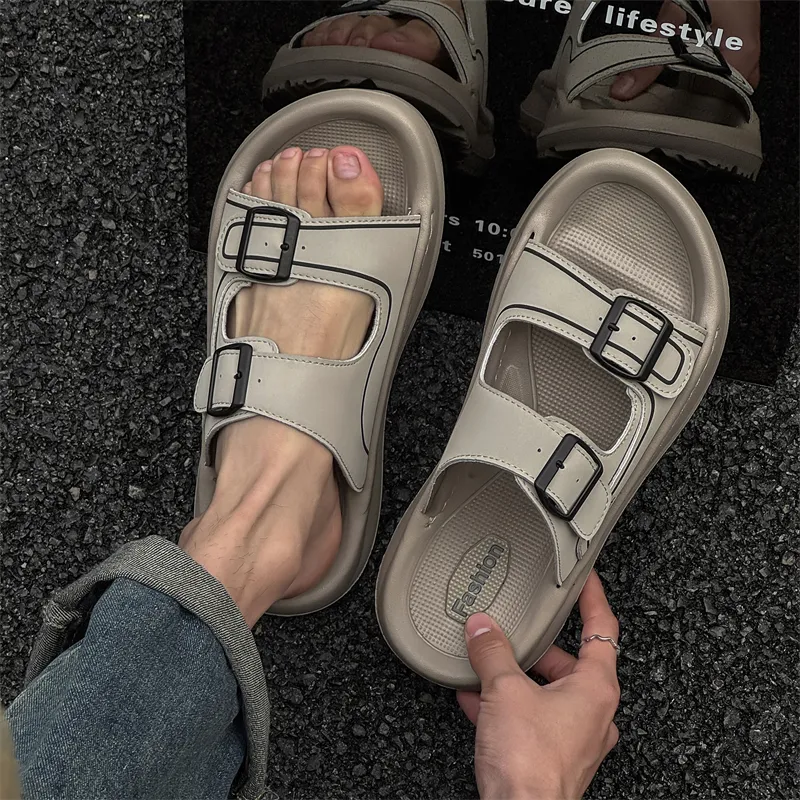 ΛOLUNKΛ Slip Resistant Slide Slippers Men's-3