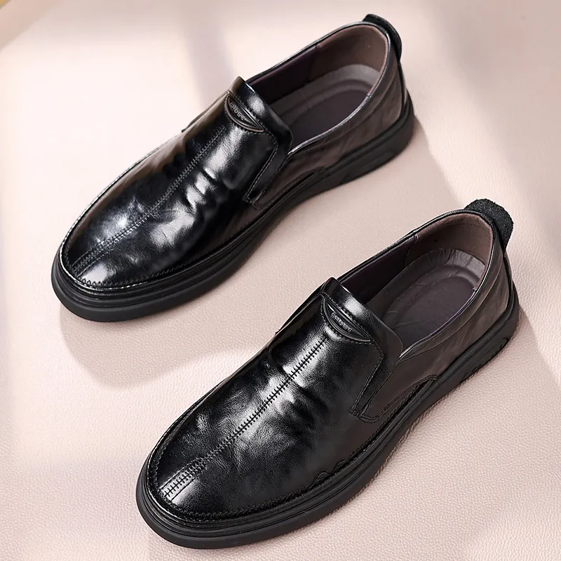 ΛOLUNKΛ Men's Casual Shoes Men Low Top Black/Brown-4