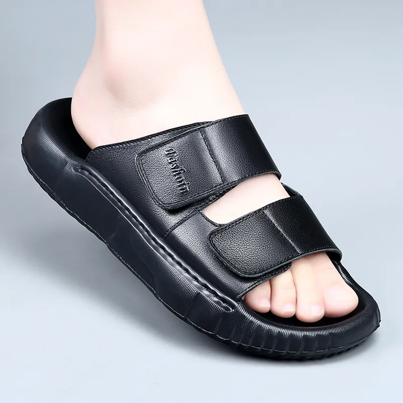 ΛOLUNKΛ Rubber Sole Slip Resistant Abrasion Resistant Slide Slippers Men's-4