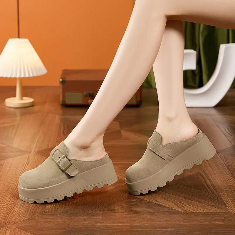 ΛOLUNKΛ Abrasion Resistant Slip Resistant Closed Toe Slippers Women's-5
