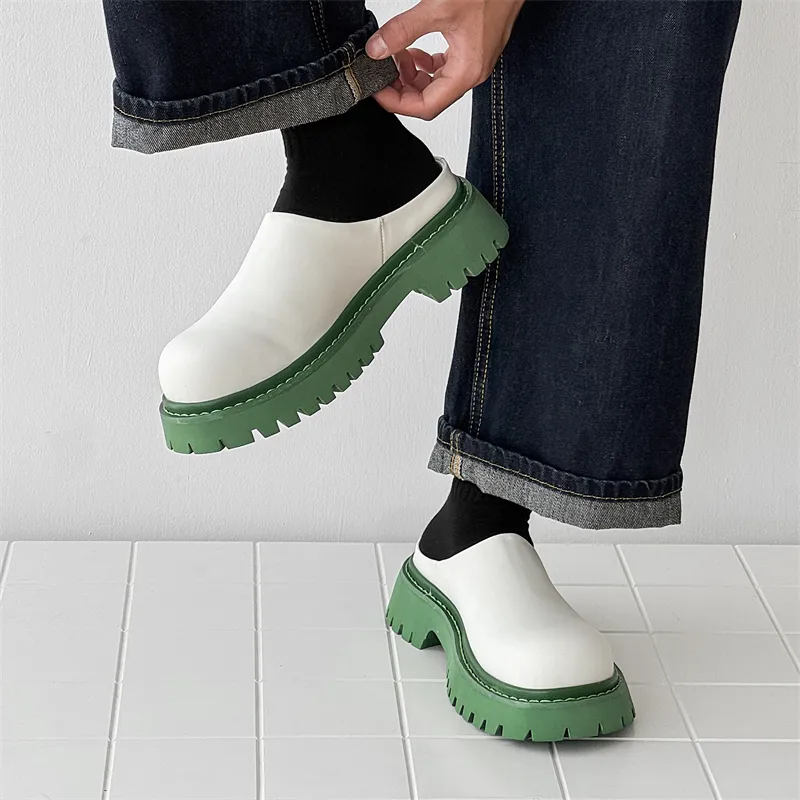 ΛOLUNKΛ Rubber Sole Stitching Abrasion Resistant Slip Resistant Closed Toe Slippers Men's-5