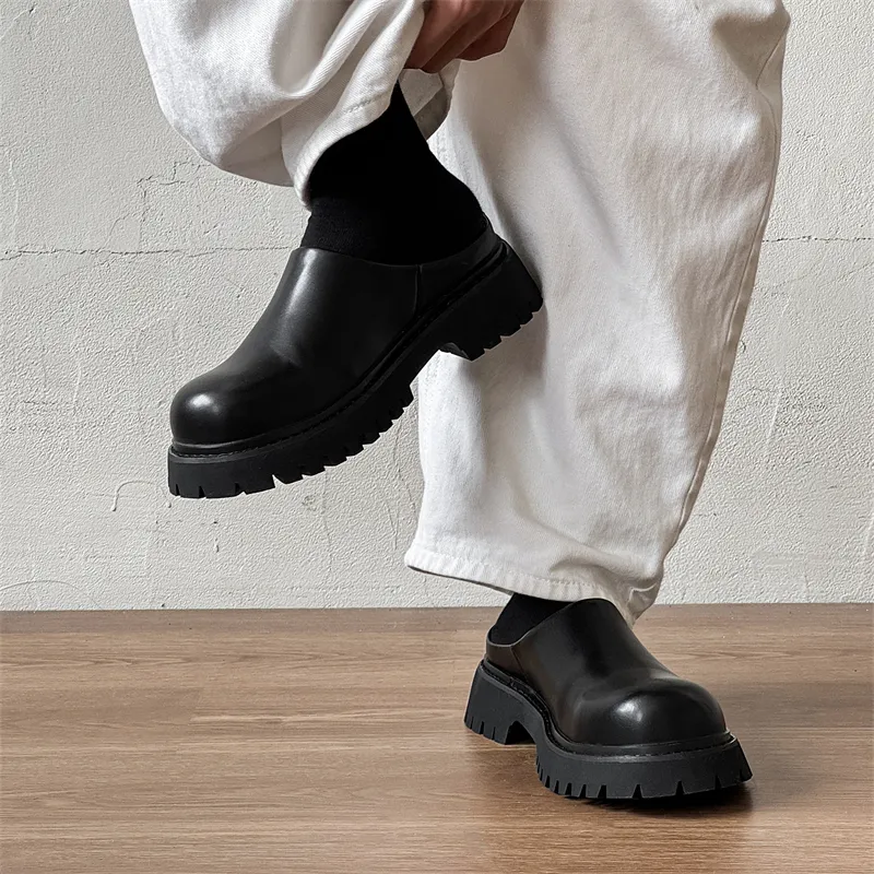 ΛOLUNKΛ Rubber Sole Stitching Abrasion Resistant Slip Resistant Closed Toe Slippers Men's-11