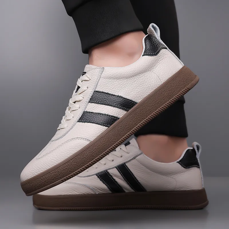 ΛOLUNKΛ Non-slip And Sweat-wicking Low-Top Skateboard Shoes Men's White-4