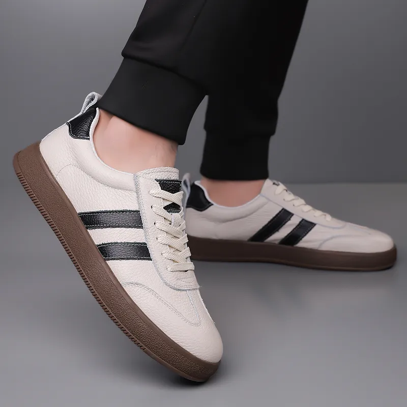 ΛOLUNKΛ Non-slip And Sweat-wicking Low-Top Skateboard Shoes Men's White-1