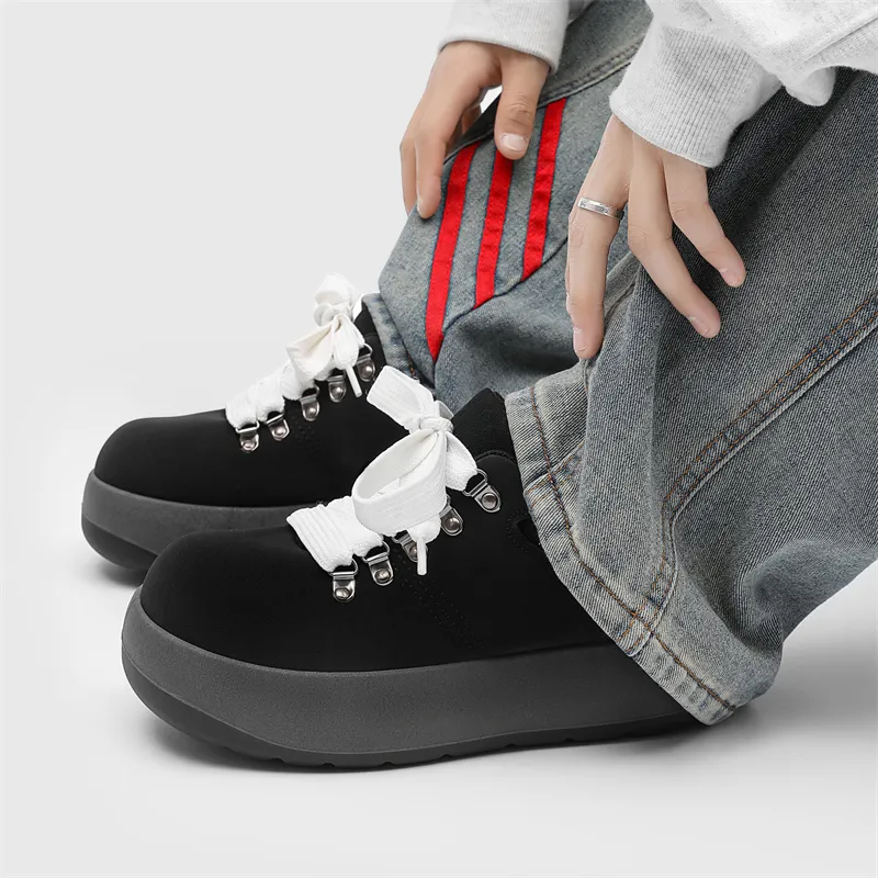 ΛOLUNKΛ Abrasion Resistant Height Increasing Low Top Casual Shoes Men's-2