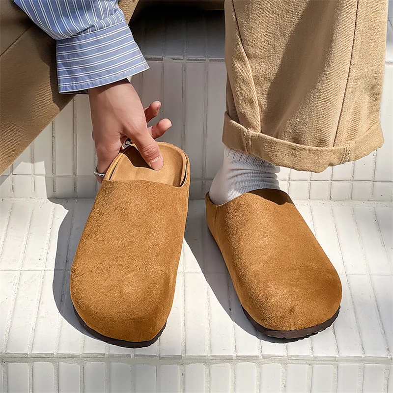 ΛOLUNKΛ Odor Resistant Abrasion Resistant Slip Resistant Closed Toe Slippers Men's-3