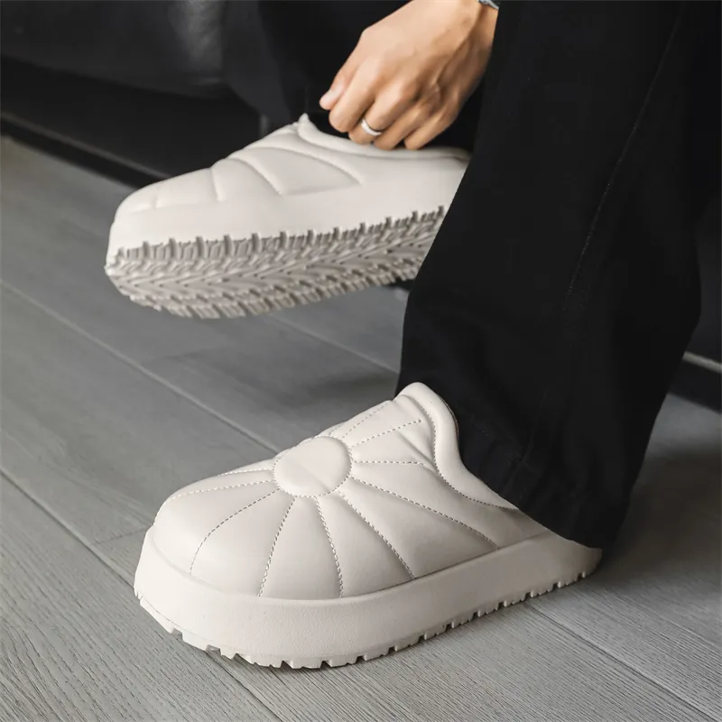 ΛOLUNKΛ Rubber Sole Stitching Abrasion Resistant Closed Toe Slippers Men's-13