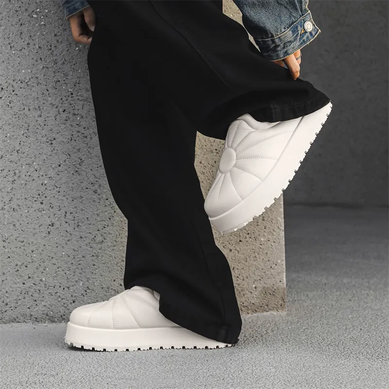 ΛOLUNKΛ Rubber Sole Stitching Abrasion Resistant Closed Toe Slippers Men's-10