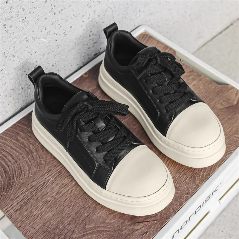 ΛOLUNKΛ Slip Resistant Lightweight Height Increasing Low Top Skateboard Shoes Men's-18