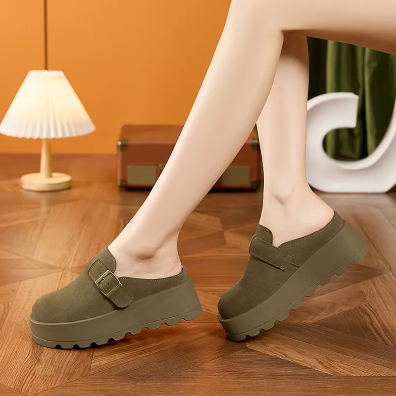 ΛOLUNKΛ Abrasion Resistant Slip Resistant Closed Toe Slippers Women's-11