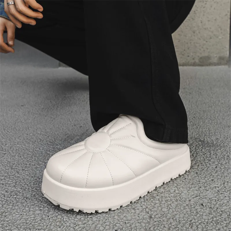 ΛOLUNKΛ Rubber Sole Stitching Abrasion Resistant Closed Toe Slippers Men's-8