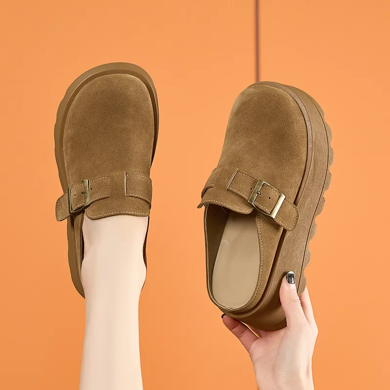 ΛOLUNKΛ Abrasion Resistant Slip Resistant Closed Toe Slippers Women's-14