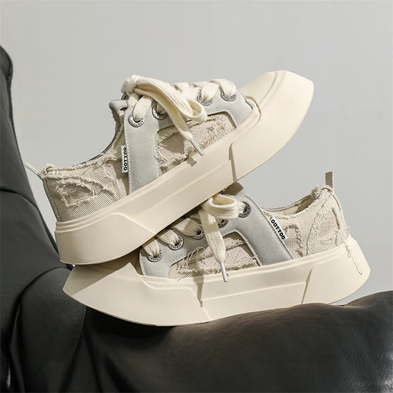 ΛOLUNKΛ Slip Resistant Breathable Height Increasing Low Top Skateboard Shoes Unisex-2