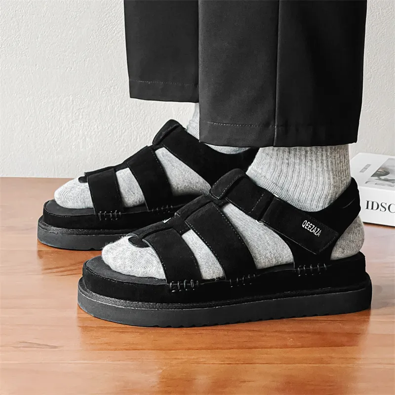 ΛOLUNKΛ Beach Sandals Unisex Black-18