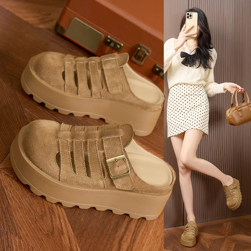 ΛOLUNKΛ Abrasion Resistant Slip Resistant Closed Toe Slippers Women's-1