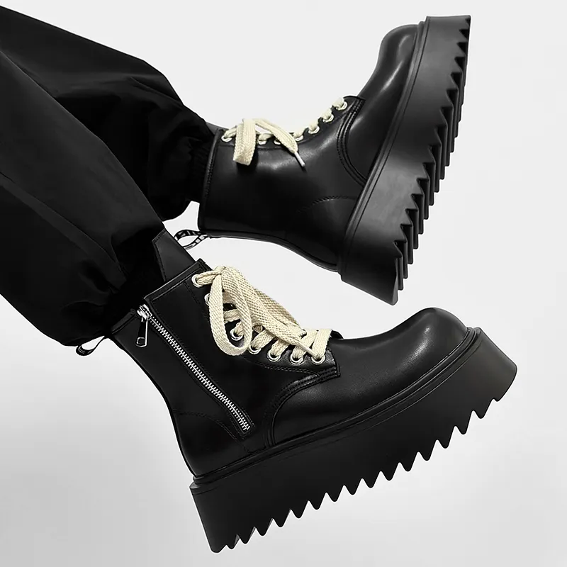 ΛOLUNKΛ Crew Martin Boot 5CM Men's Black-8