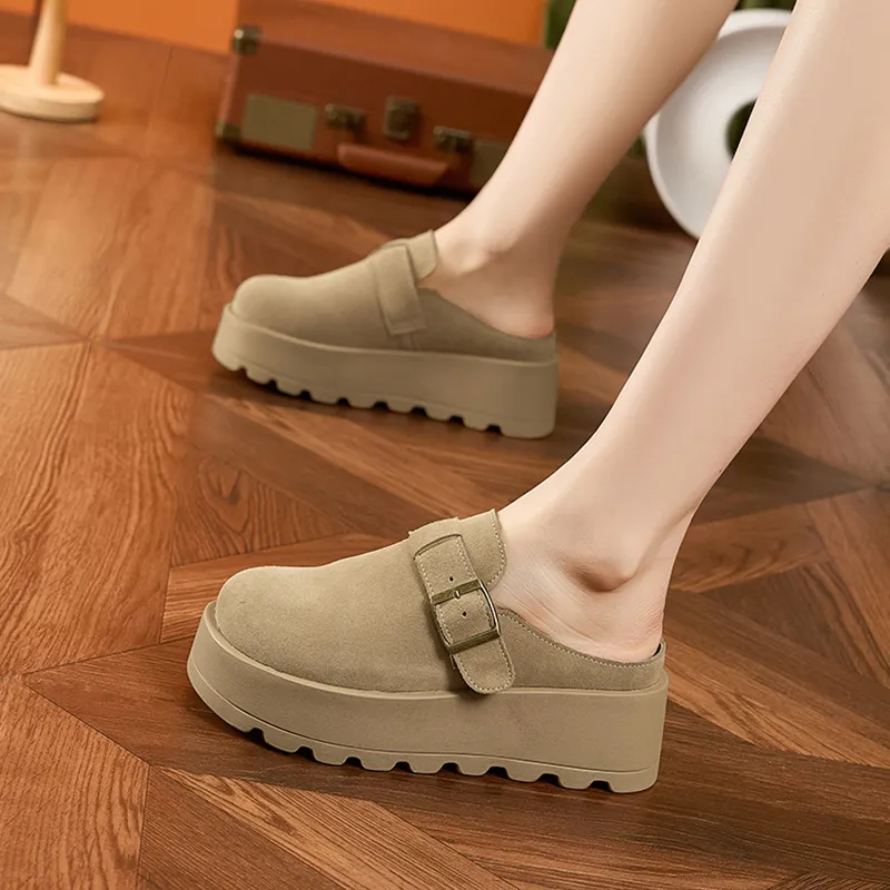 ΛOLUNKΛ Abrasion Resistant Slip Resistant Closed Toe Slippers Women's-4