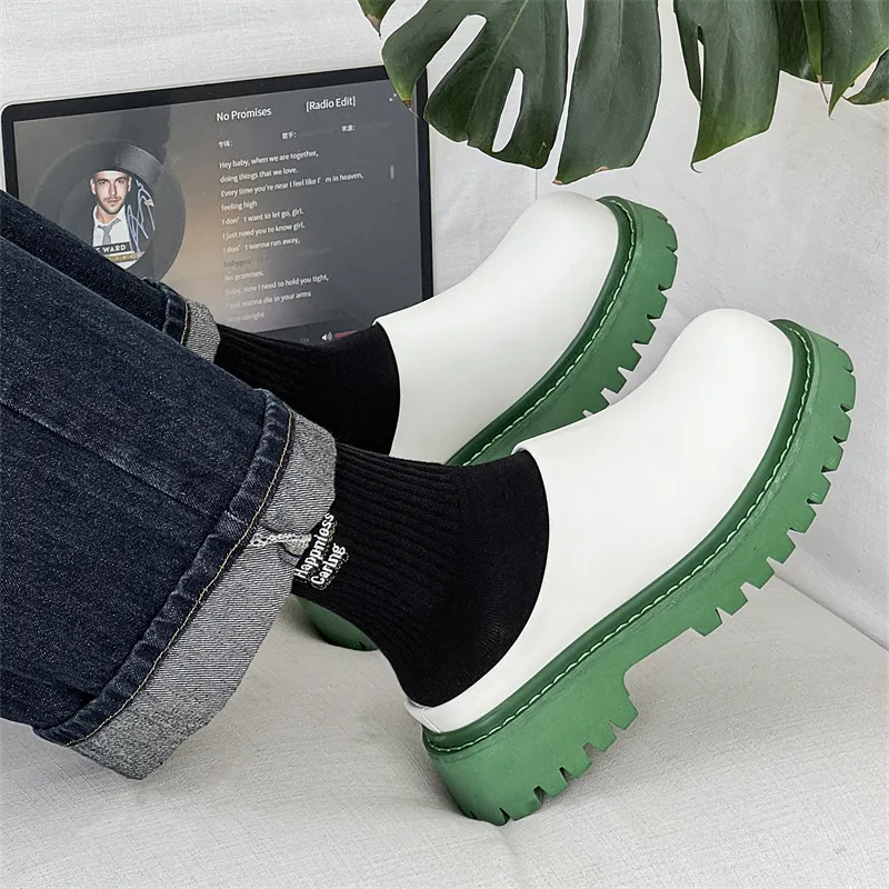 ΛOLUNKΛ Rubber Sole Stitching Abrasion Resistant Slip Resistant Closed Toe Slippers Men's-2