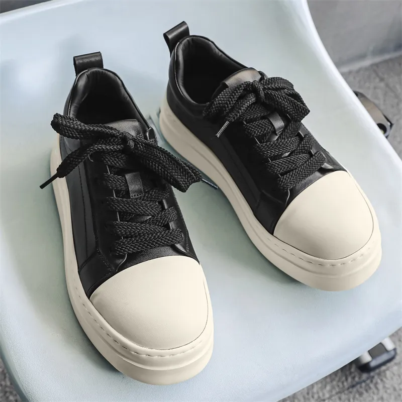 ΛOLUNKΛ Slip Resistant Lightweight Height Increasing Low Top Skateboard Shoes Men's-15