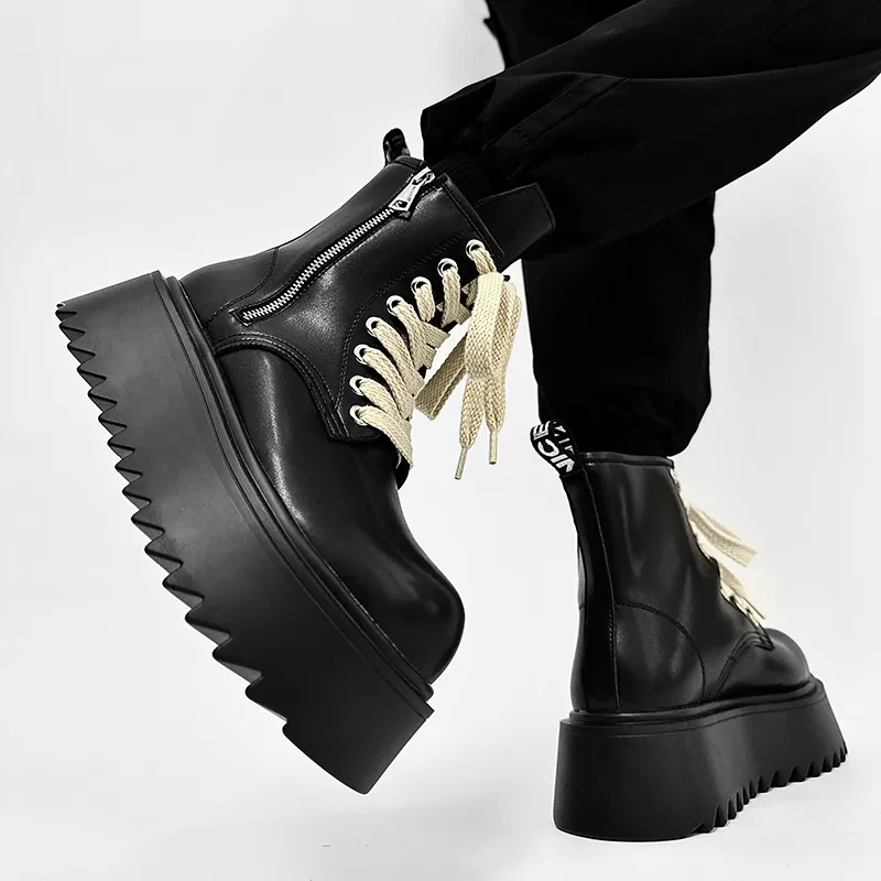 ΛOLUNKΛ Crew Martin Boot 5CM Men's Black-9