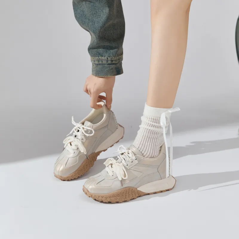 ΛOLUNKΛ Anti Slip And Wear Resistant Height Increasing Low Top Casual Shoes Women's-7
