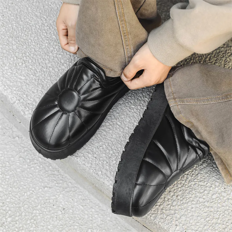 ΛOLUNKΛ Rubber Sole Stitching Abrasion Resistant Closed Toe Slippers Men's-5