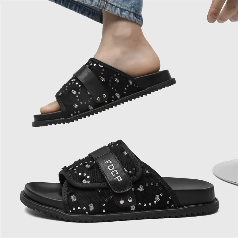 ΛOLUNKΛ Slide Slippers Men's Black-1