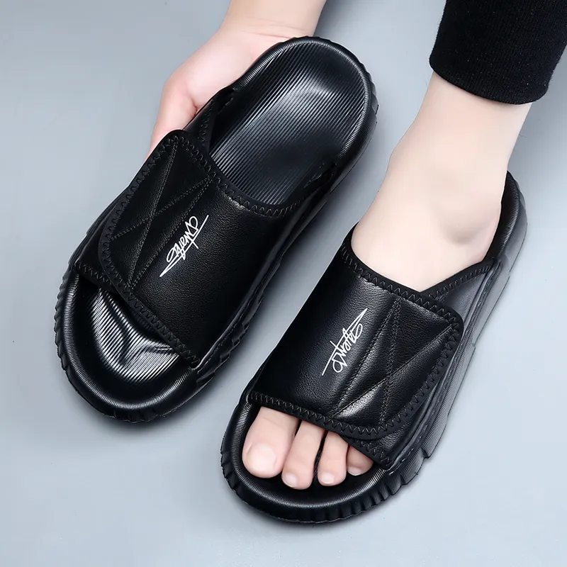 ΛOLUNKΛ Stitching Abrasion Resistant Antibacterial Slide Slippers Men's-11