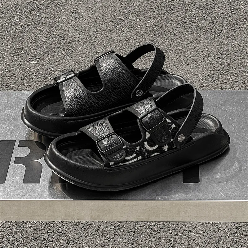 ΛOLUNKΛ Beach Sandals Men's Black-2