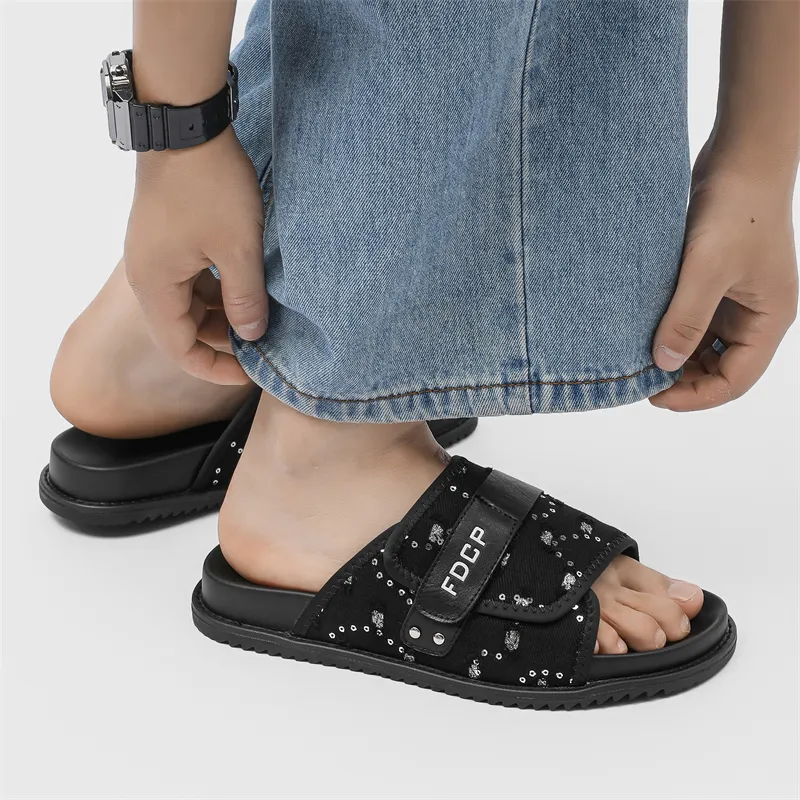 ΛOLUNKΛ Slide Slippers Men's Black-6