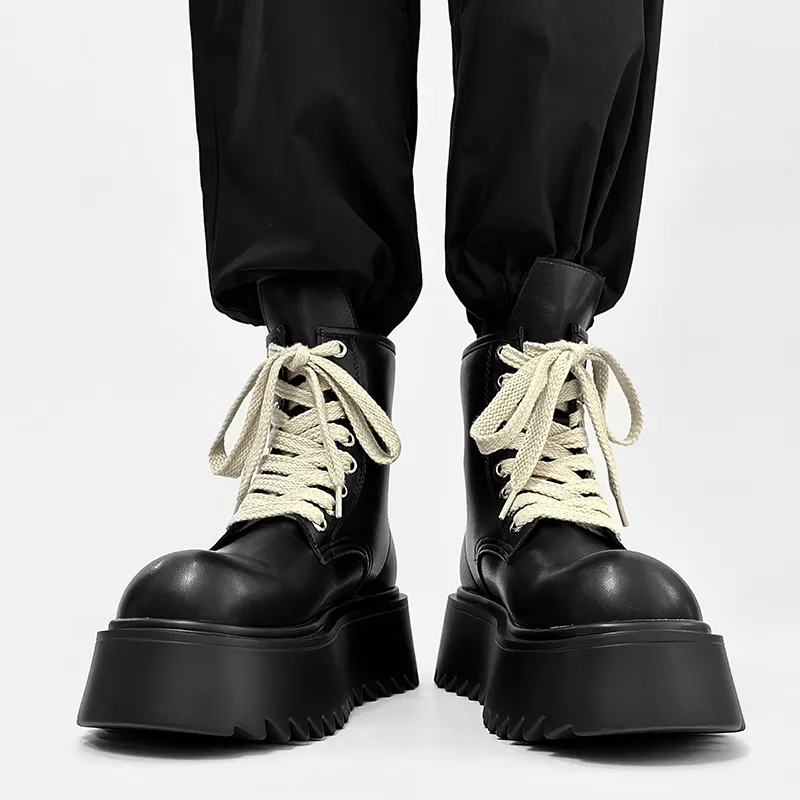 ΛOLUNKΛ Crew Martin Boot 5CM Men's Black-3