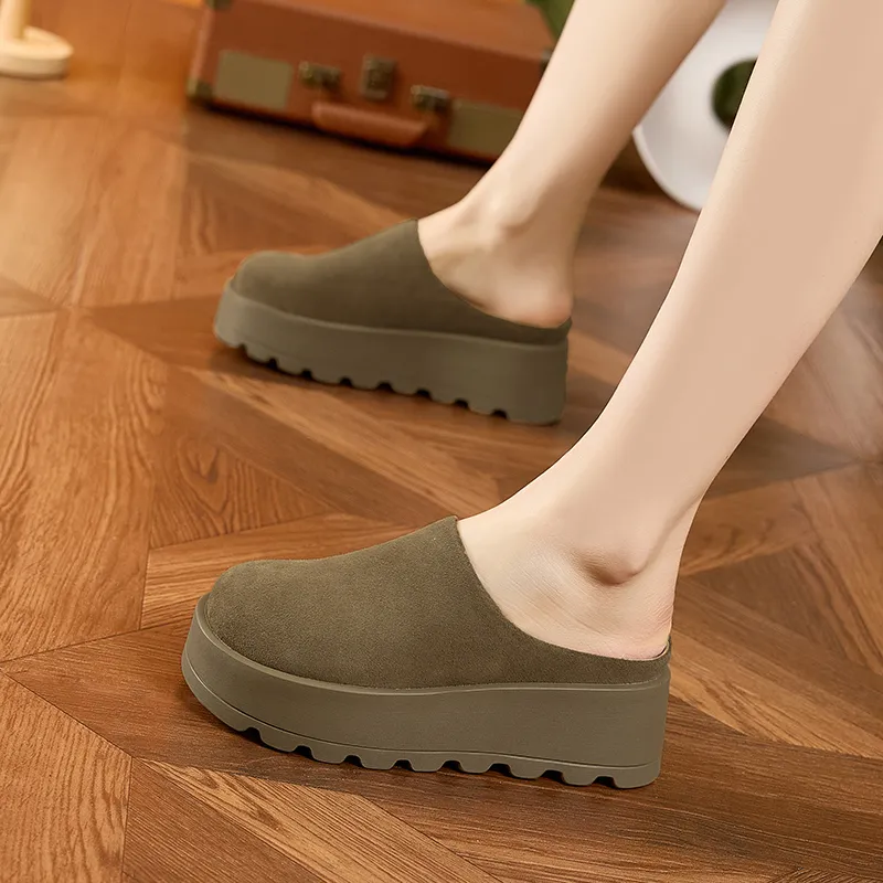 ΛOLUNKΛ Abrasion Resistant Slip Resistant Closed Toe Slippers Women's-12