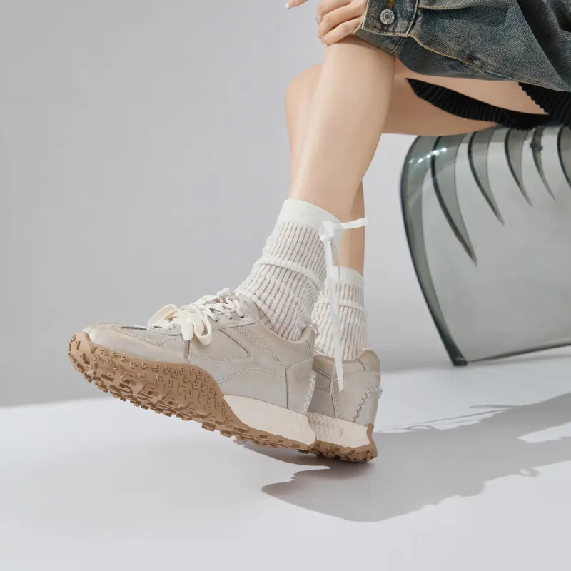 ΛOLUNKΛ Anti Slip And Wear Resistant Height Increasing Low Top Casual Shoes Women's-9