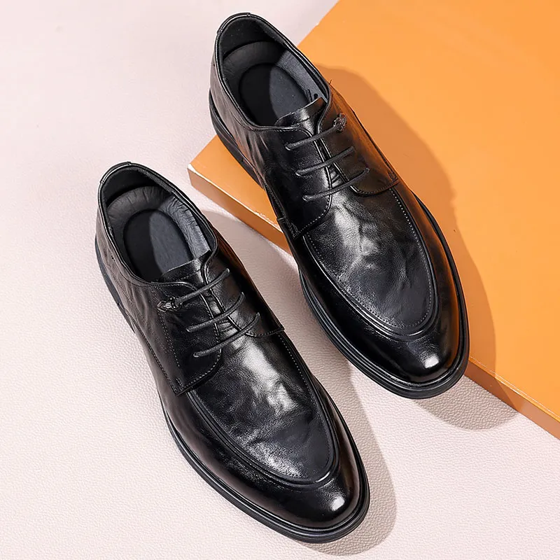 ΛOLUNKΛ Men's Casual Shoes Men Low Top Black/Brown-6