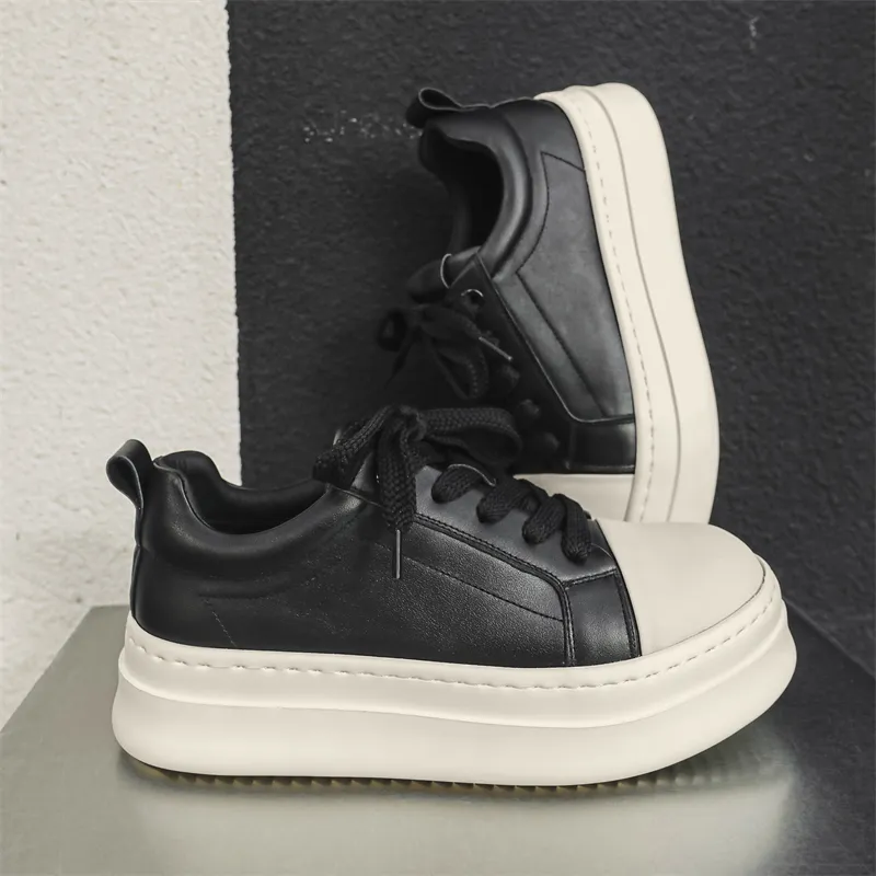 ΛOLUNKΛ Slip Resistant Lightweight Height Increasing Low Top Skateboard Shoes Men's-17
