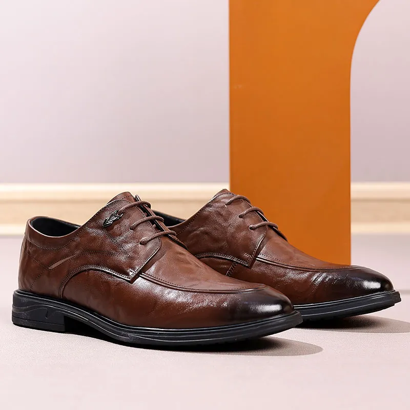ΛOLUNKΛ Men's Casual Shoes Men Low Top Black/Brown-4