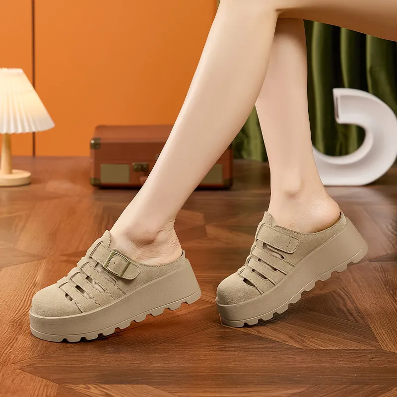 ΛOLUNKΛ Abrasion Resistant Slip Resistant Closed Toe Slippers Women's-13